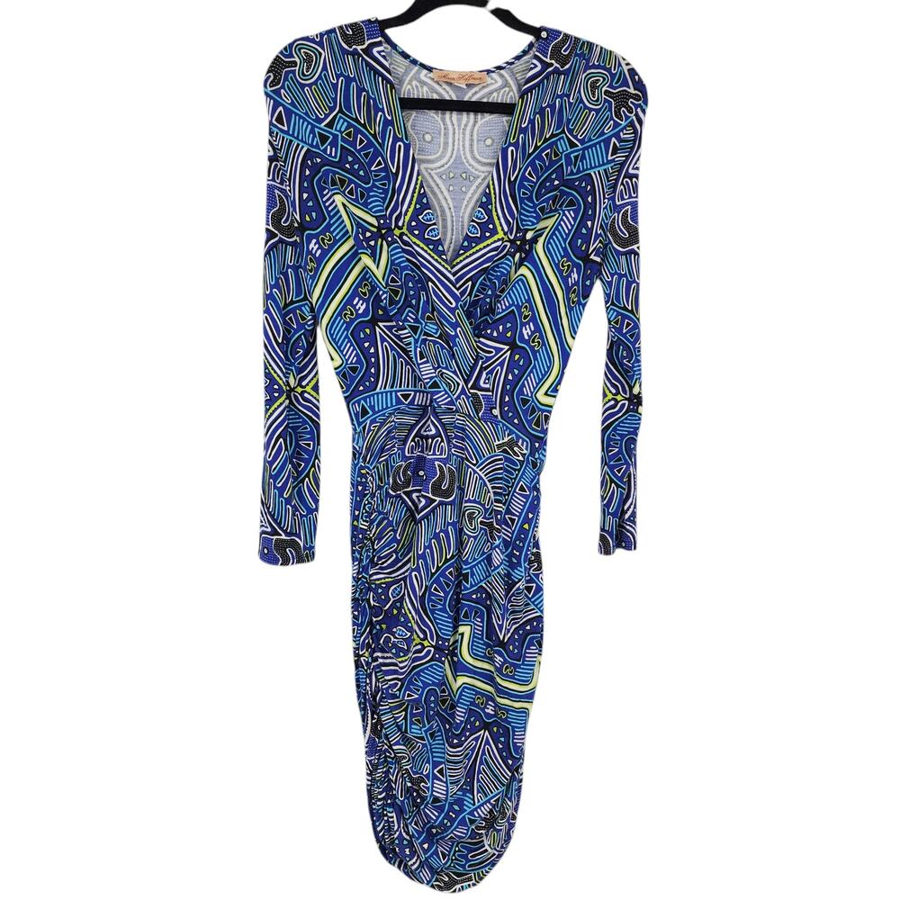 Mara Hoffman Women's Dress Mola Abstract Cross Drape Ruched Size Medium